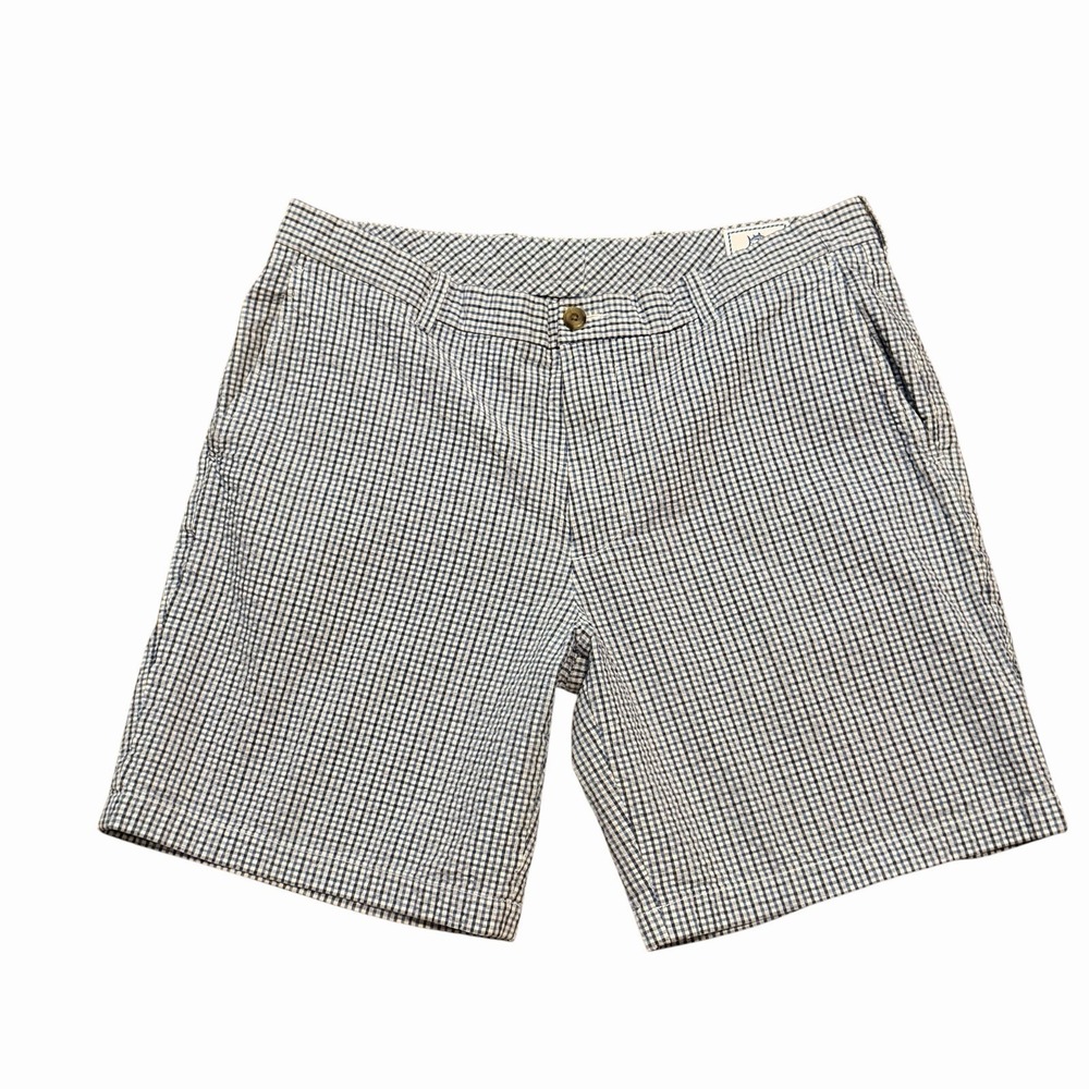 Southern Tide Men's 9" Seersucker‎ Shorts Blue Plaid Size 38